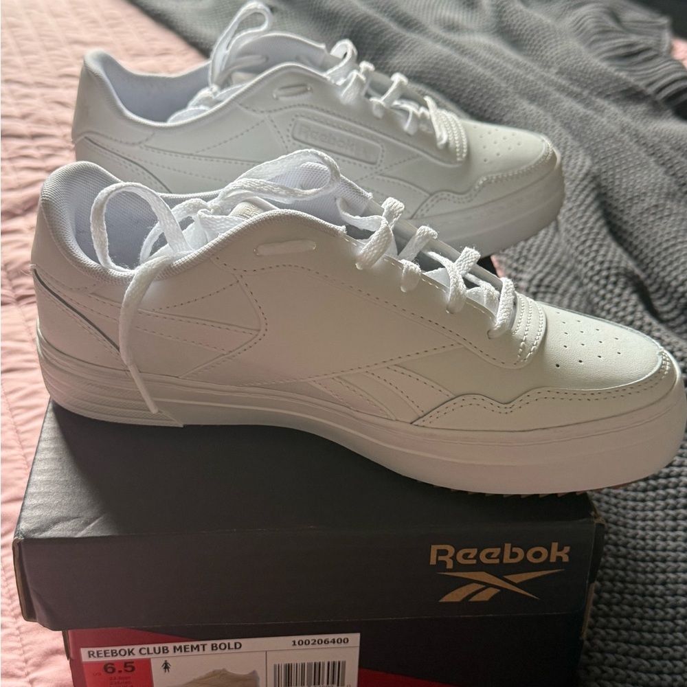 NEW! Reebok Club MEMT Bold Sneakers - White